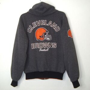 NFL Cleveland Browns Embroidered Reversible Hooded Men's Jacket *READ